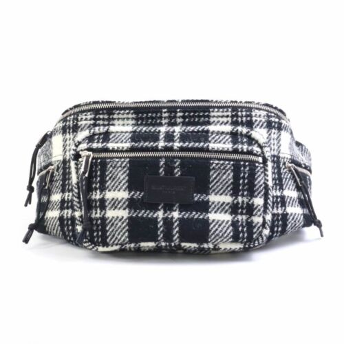 Saint Laurent Body Bag Taillentasche Wolle schwarz x weiß Unisex 581375 - Bild 1 von 5
