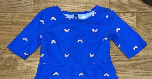 Girls Old Navy Royal Blue Rainbow Dress Size 8 EUC - Picture 2 of 4