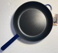Steakpfanne, Bratpfanne, Grillpfanne Aus 100% Gusseisen Emailliert 24X4Cm Eco