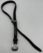 BRIGHTON Vintage Brown Leather Belt with Silver Buckle - Women's ML 32"