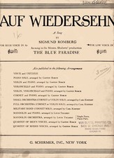 "AUF WIEDERSEHN by Sigmund Romberg - Circa 1915