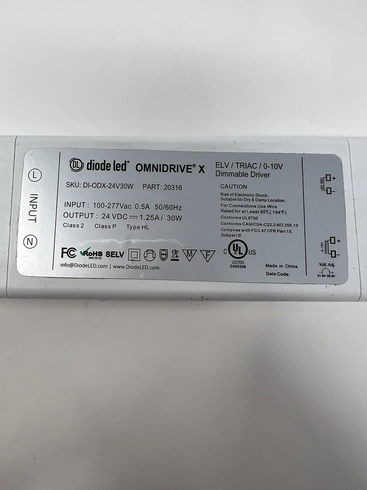 Diode LED 30W OMNIDRIVE Driver, Dimmable, 120V-277V AC / 24V DC - Image 2 of 4