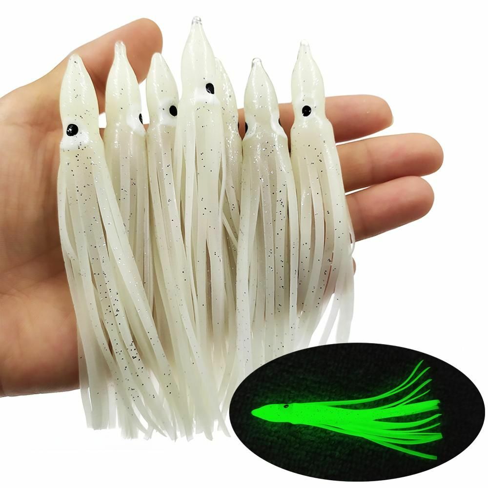 Glow-in-the-Dark Octopus Squid Skirts 20Pcs Lure Fishing Bait