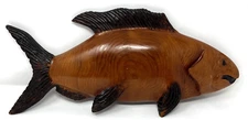 Hand Carved Wood Fish Wall Hanging 19", Nautical Decor, Fishing, Outdoors