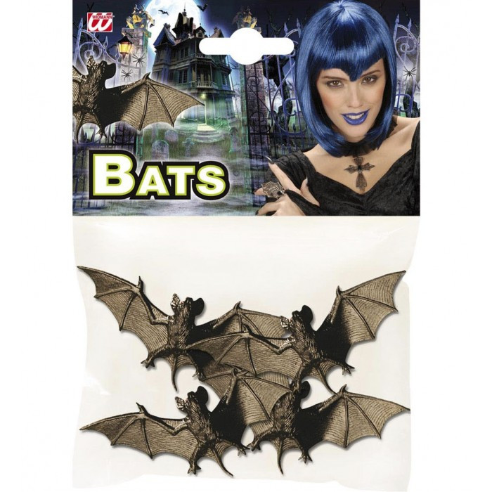 SET DA 4 PIPISTRELLI 11 CM. ACCESSORIO CARNEVALE HALLOWEEN