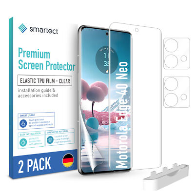 2x TPU Schutzfolie Klar für Motorola Edge 40 Neo + 2x Kameraschutz Panzerfolie