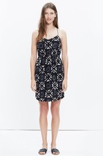 NWT Madewell Silk Starview Cami Dress in Batik Grid Size 8