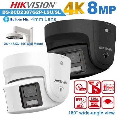 Hikvision OEM DS-2CD2387G2P-LSU/SL 4K 180° Panoramic ColorVu POE Security Camera