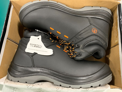 SAFETY LOONG Work Boots, Composite Toe, Black, Size