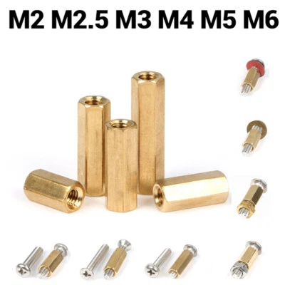 Female To Female Brass Hexagonal Post Standoff Spacer M2 M2.5-M6 Threade PCB