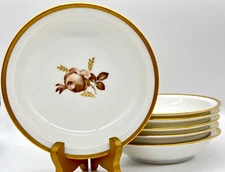 1958 SET OF 6 ROYAL COPENHAGEN BROWN ROSE FRUIT BOWLS, 688/14112, EXCELLENT COND