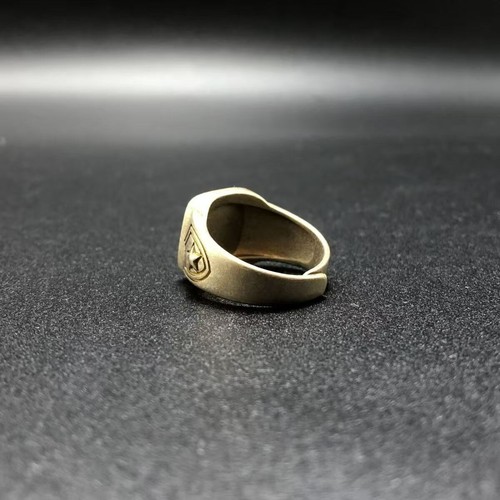 Sickle hammer communist emblem copper ring with adjustable opening - Picture 5 of 10