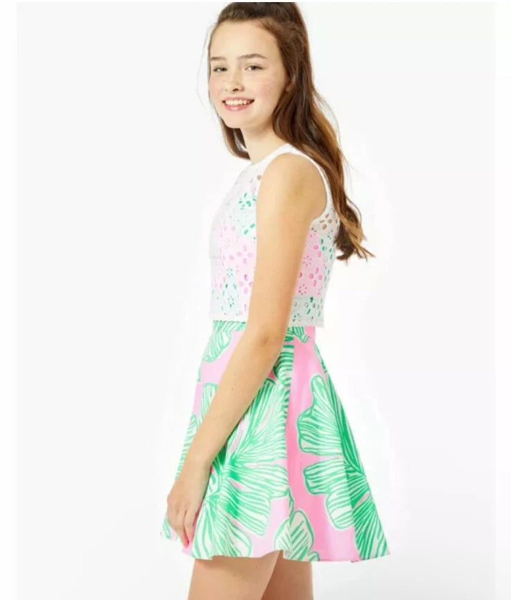 Lilly Pulitzer Mandevilla Baby Who Let the Fronde Out CropTop 裙套装 16 码 — 第 3/4 张图片