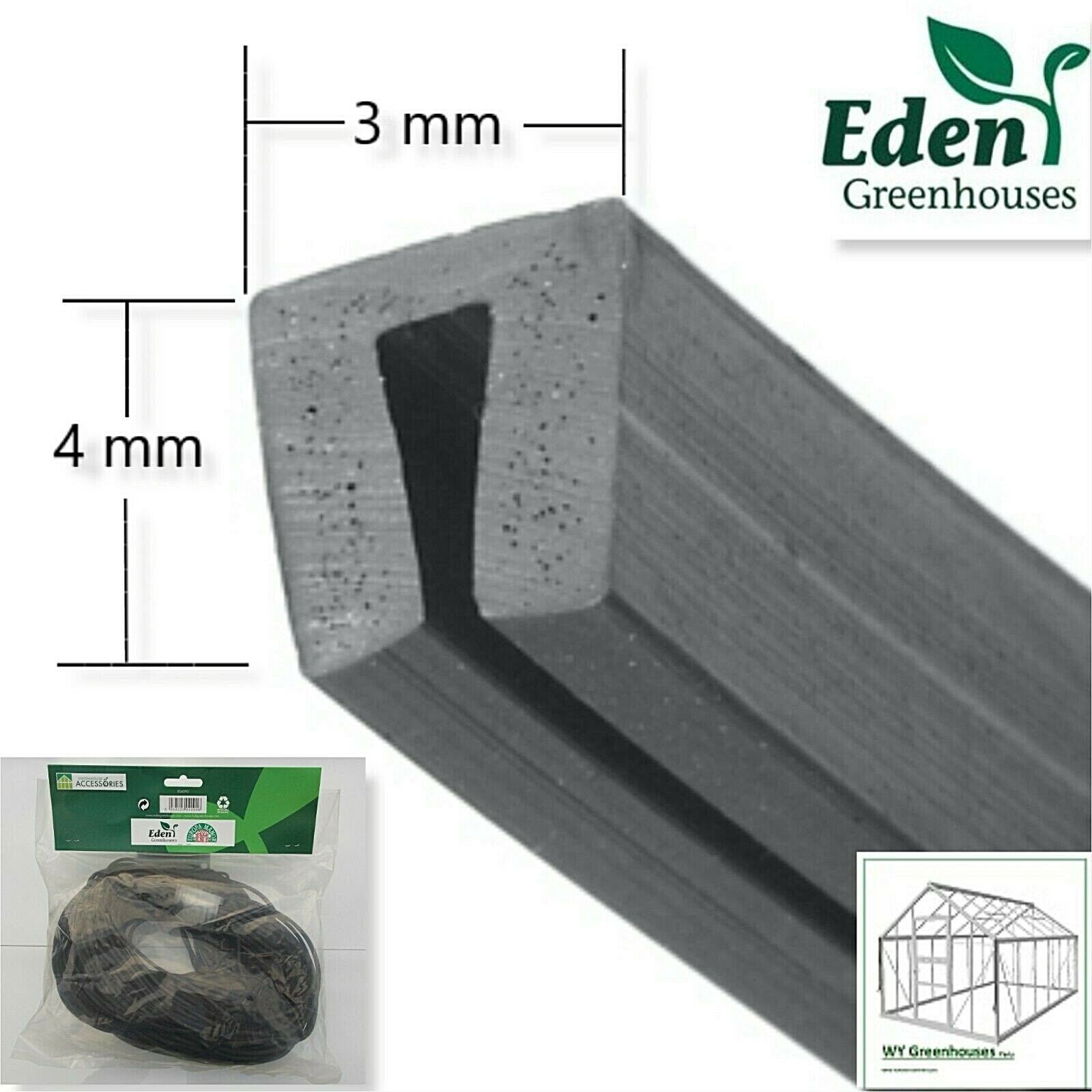 Greenhouse Glazing Strip Rubber Seal for Eden & Europa Manor Gasket