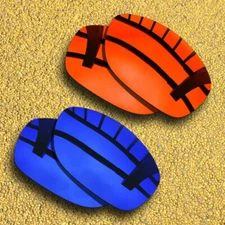 2 Pairs Polarized Lenses Replacement for-Oakley Pit Bull-Orange Red&Violet Blue