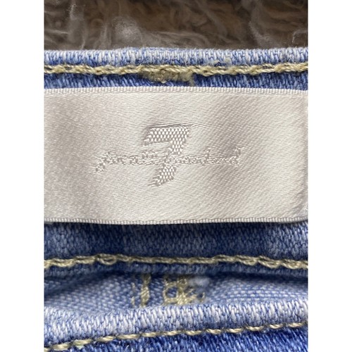Pantalones de mezclilla para mujer 7 For All Mankind 26 desgastados rasgados lavado claro - Imagen 4 de 23