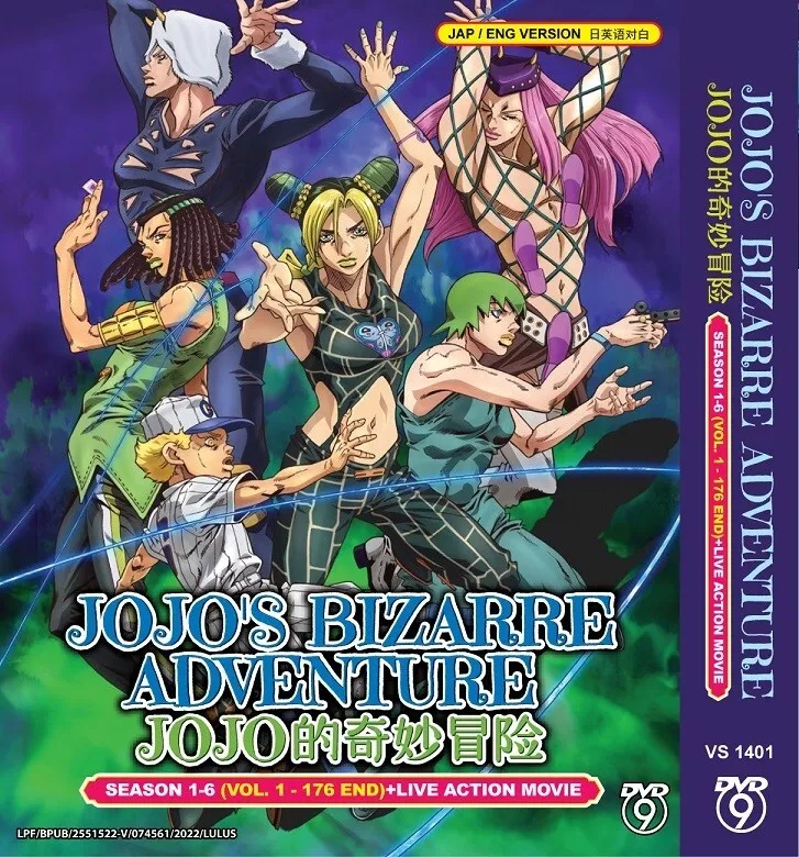 Anime DVD JoJo's Bizarre Adventure Season 1-6 + Live Action Movie English  Dubbed