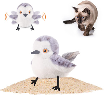 Potaroma Cat Toys Flapping Bird (No Flying), Lifelike Sandpiper Chirp Tweet, Rec