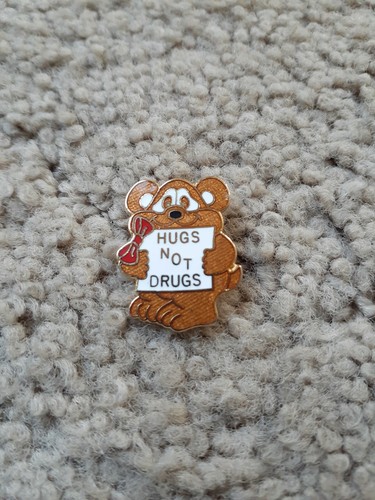Vintage "Hugs Not Drugs" Bear Pin