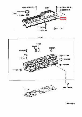 Genuine LandCruiser 80 105 100 Series 1HD T 1HZ Tappet Rocker Cover Gasket - Picture 5 of 15