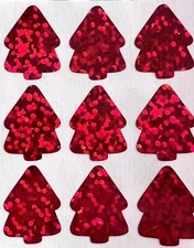 Holographic Sparkle Tree Sticker Sheet! - 0.4 to 5 inch - Cute for Christmas!
