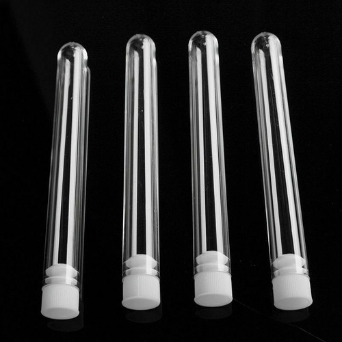 10/100x Clear Plastic Test Tubes with Caps for Bath Salt Container Vials DIY - Picture 2 of 4