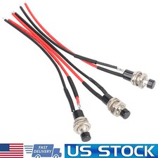 3 Pack Mini Push Button Pre-Wired Momentary N/O OFF-ON Switch Plug 12V 5AMP SPST