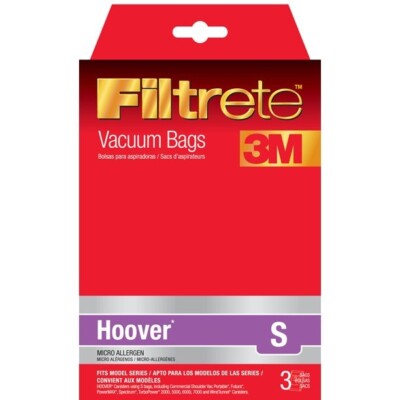 3M Filtrete Hoover Type S Micro Allergen Vacuum Bag (3-Pack) 64705B NEW