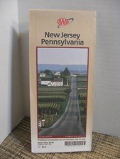 AAA New Jersey Pennsylvania Map - State Series - Road Map/ Highway Map - 1999