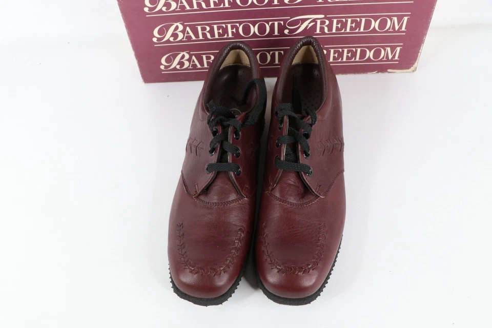 Nuevo de Lote Antiguo Años 90 Streetwear Mujer 6.5 2A Grueso Cuero Plataforma Zapatos Vino EE. UU. Foto 2 de 4