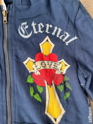 XS Ed Hardy Zip Up Hoodie Eternal Love NW/O Tag original vintage