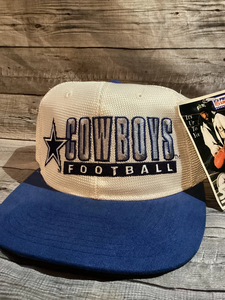 RARO De colección 1990 Dallas Cowboys NFL Starter Malla Snapback Sombrero - Blanco/Azul Nuevo con Etiquetas Foto 2 de 4