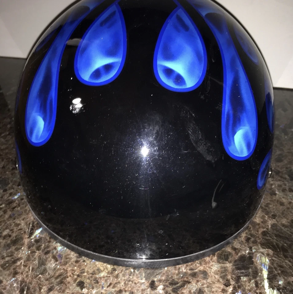 Casco Daytona para hombre medio azul llama Foto 3 de 4