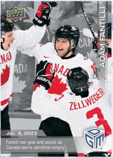 2023 Adam Fantilli UD Upper Deck Game Dated Moments World SILVER PRESALE Card 2