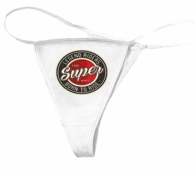 Damen String Tanga BORN TO RIDE LEGEND RIDER FIRE WHEEL BIKERSHIRT MOTORRAD