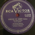 HERMANAS NAVARRO Derecho De Saber - Mid 50s RCA 78 RPM Mexican Bolero/Mambo - E+