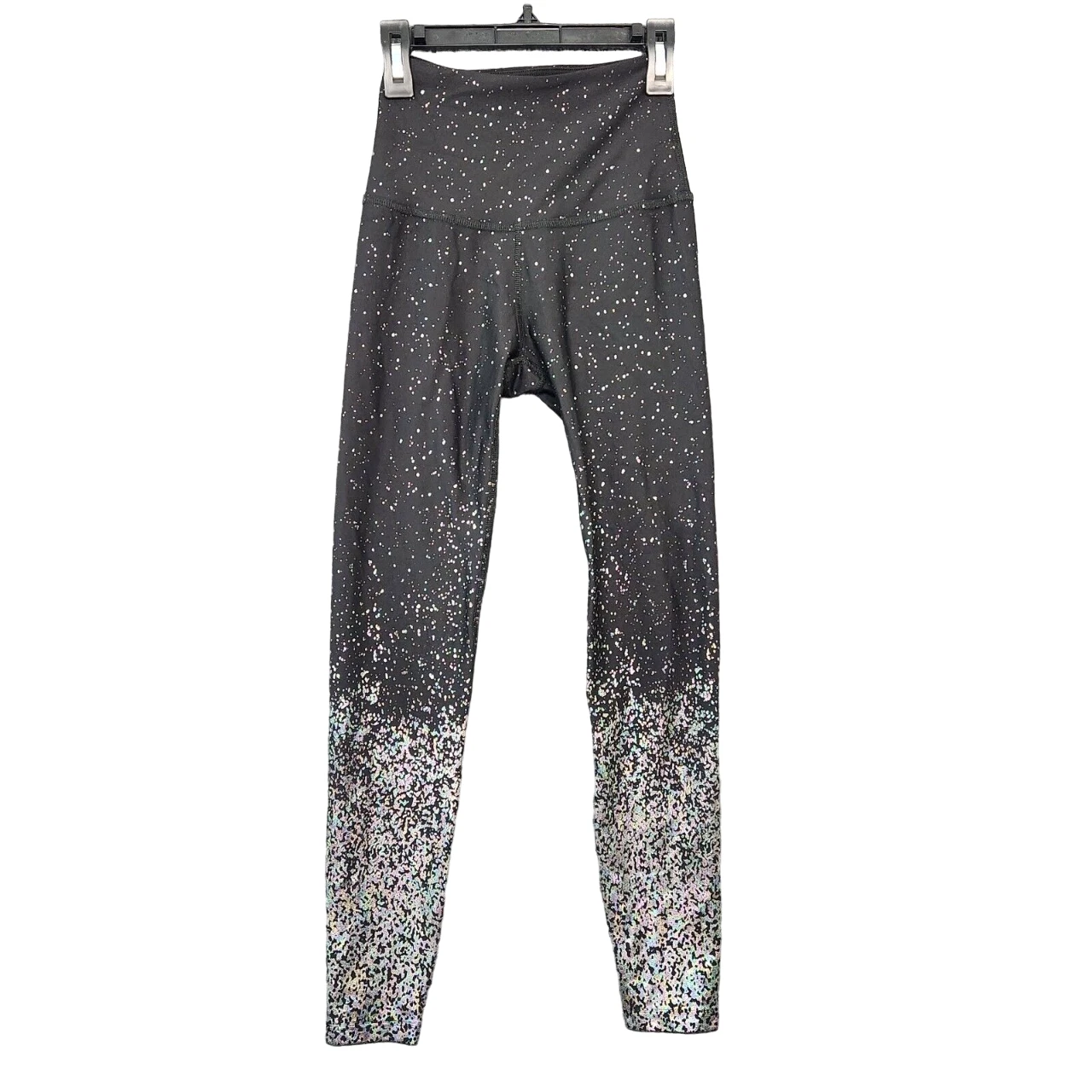beyond-yoga alloy rainbow ombre high waisted speckled midi leggings