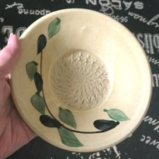 Vtg CONTEMPORARY POTTERY USA Garlic Grater OLIVE Oil PLATE DISH GINGER BOWL