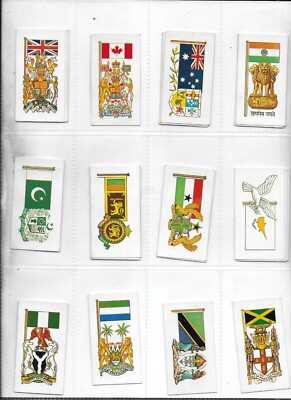 Brook Bond tea cards of 'Flags & emblems of the World', incomplete set