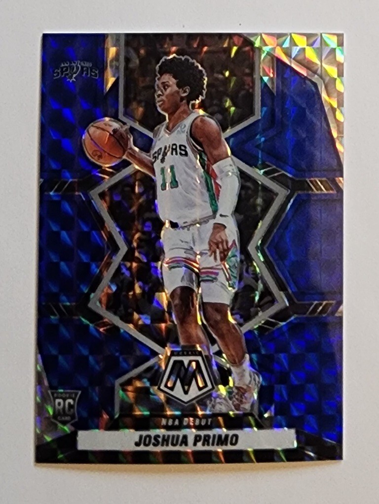 59/99 Joshua Primo /SG Spurs RC | 2021-22 Mosaic "NBA Debut" Blue Prizm #275