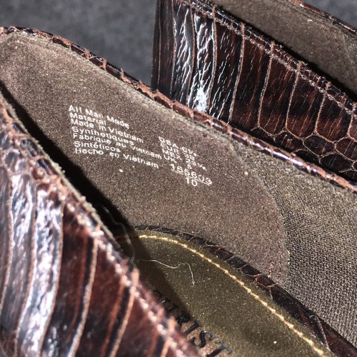 Christian Siriano For Payless Pump Heels Womens 6.5 Brown Snake Embossed Casual - Picture 13 of 16