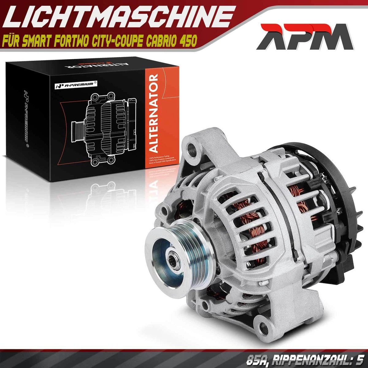 LICHTMASCHINE GENERATOR 75A FÜR SMART CABRIO / CITY-COUPE / FORTWO / ROADSTER