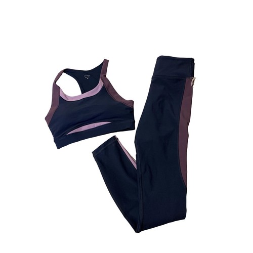 Calme by Johnny Was Color Blocked Sports Bra and Legging Set XS NEW