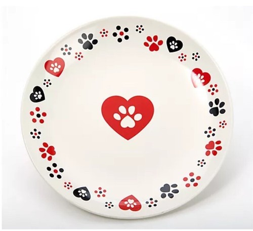Temptations 12 Pcs. Dinnerware Set PAWFETTI Paw Print Dinner Salad Plate Bowl - Picture 24 of 24