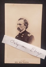 General George A. Custer,  Original  Vintage CDV, 1865 by Brady, Custer Battle, 