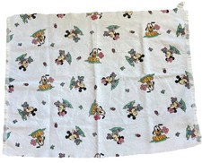Disney Babies Blanket White Flannel 36" x 45" Mickey Mouse Minnie Mouse Pluto