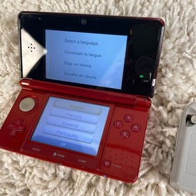 Nintendo 3DS Flame Red Handheld Console System CTR-001 Tested