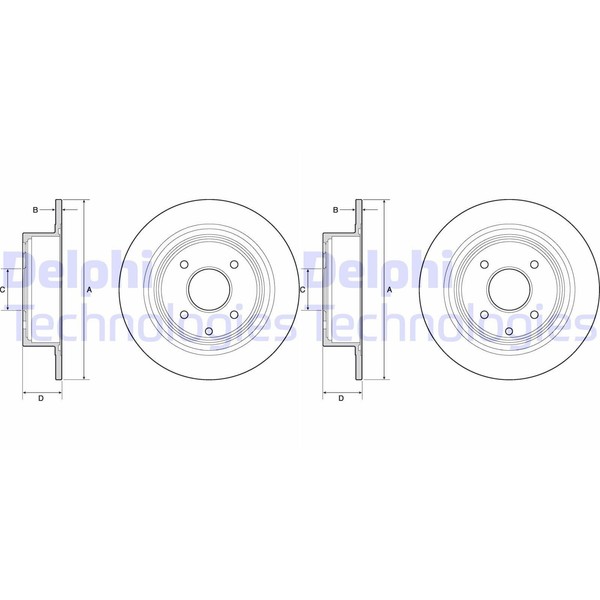 2X Delphi Bremsscheiben 292Mm Voll Hinten Passend FÜR Nissan Cube Tiida |-image