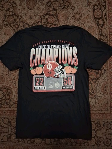 New Men Fanatics Indiana Hoosiers Football Shirt Small 2026 PEACH BOWL CHAMPIONS