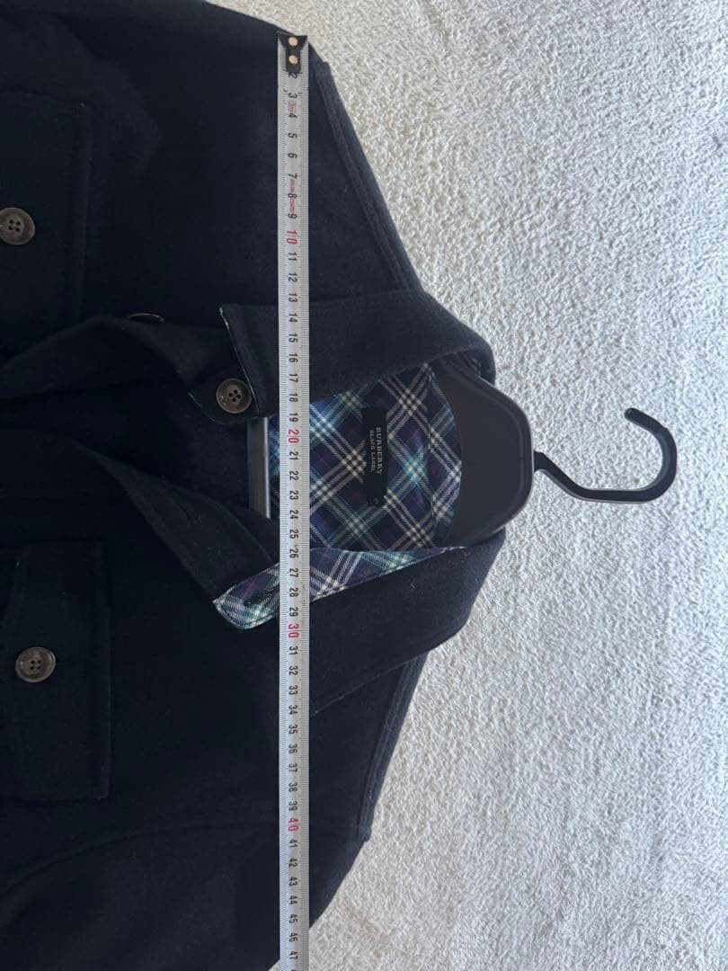 BURBERRY BLACK LABEL Black Wool Check Coat Size 2 From Japan thumbnail 18